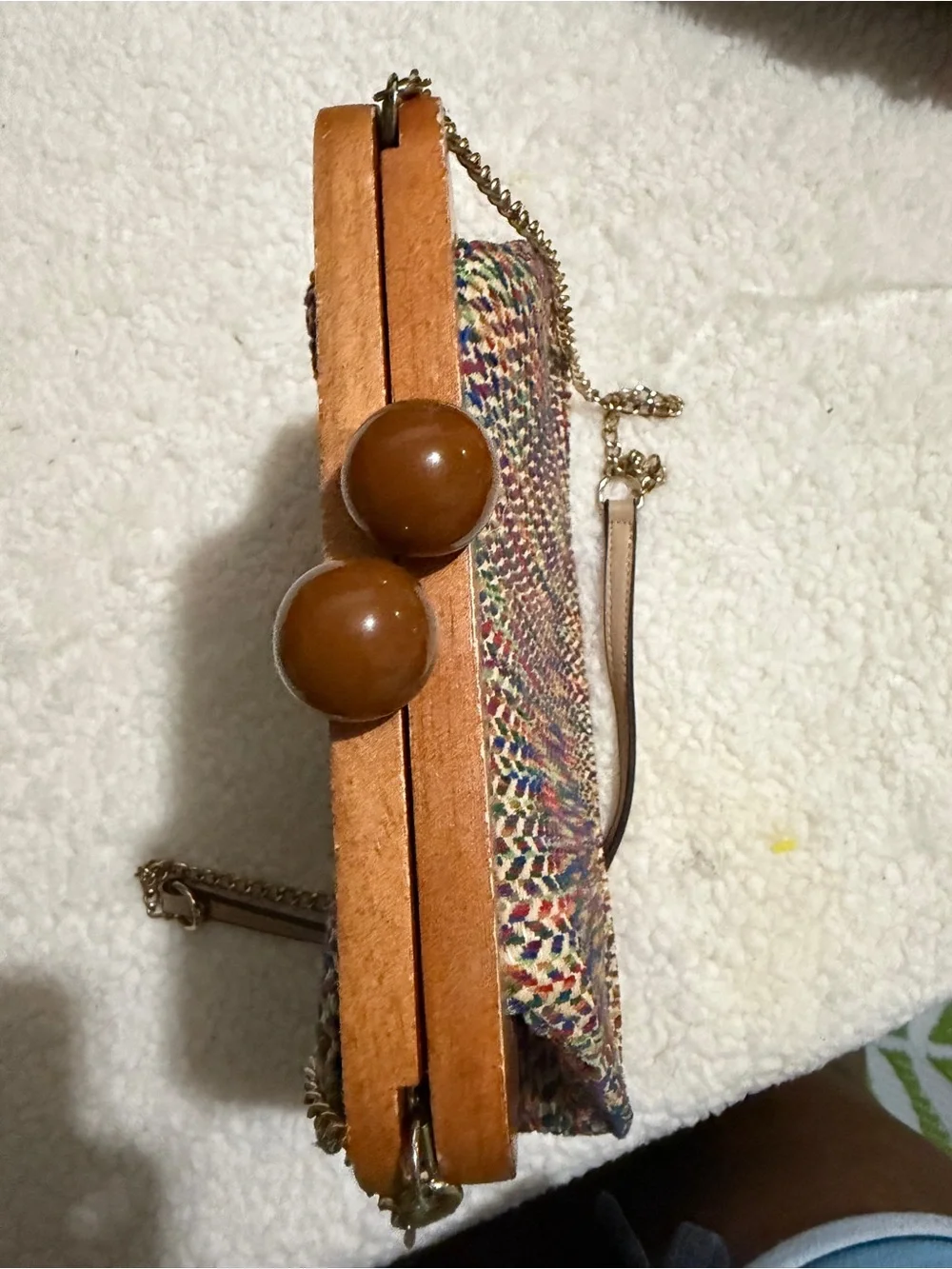 Multicolor Woven Frame Crossbody Bag